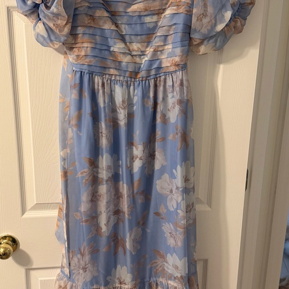 Abercrombie & Fitch Emerson Drama Bow-Back Maxi Dress Blue Floral (L) - Picture 7 of 8